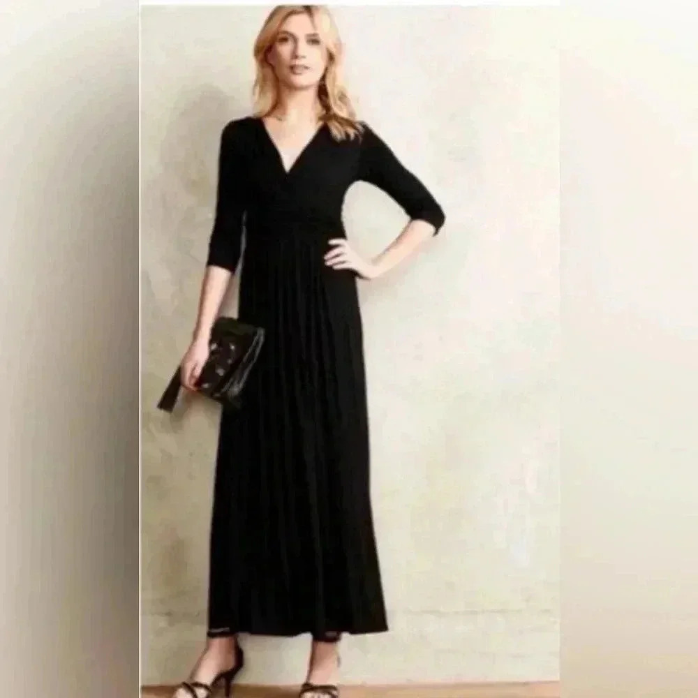 BAILEY 44 ANTHROPOLOGIE black maxi dress Size M